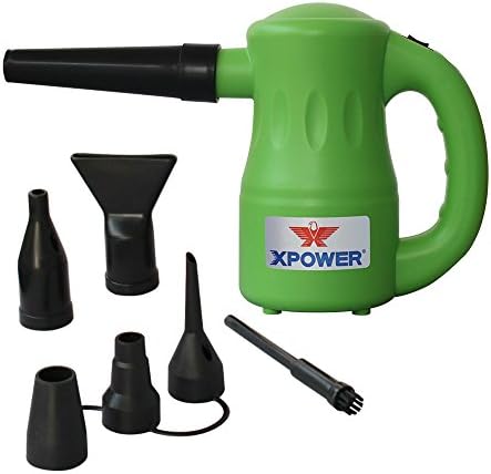 XPOWER A-2 Cyber Duster Electric Air Duster for Dusting,Drying,Inflating,Blowing,Car Detailing,Computer Maintenance,Leaf Blowing,90 CFM,7 Nozzles+ 2 Brushes,High Performance Motor, Eco-Friendly, Green by XPOWERManufactureInc-HomeImprovement