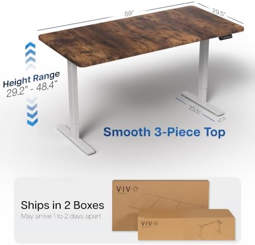 VIVO Rustic Vintage Brown 60 x 30 in Standing Desk, DESK-KIT-1G6N-30 - Image 3
