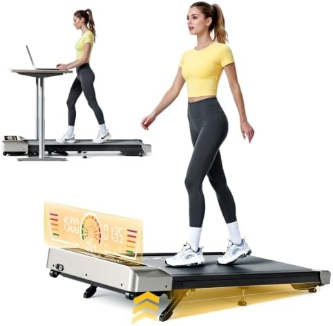TOPUTURE Walking Pad Treadmill with 10% Incline, 3.0HP Brushless Under Desk Treadmill for Home Office, Portable Walking Treadmill with RGB LED Display, Remote & App Control, 300 lbs Capacity by TOPUTURE