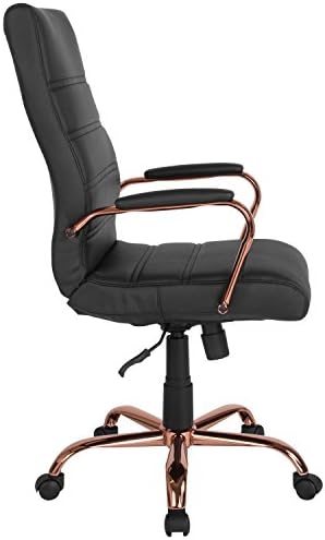 Flash Furniture High Back Black LeatherSoft Executive Swivel Office Chair with Rose Gold Frame and Arms - Image 6