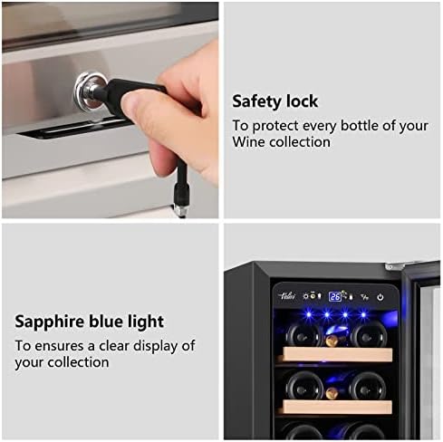 Velivi Mini Wine Fridge 18 Bottle Capacity,Built-in or Freestanding - Image 4