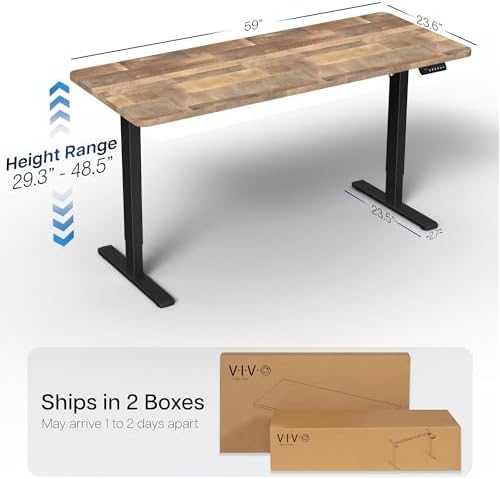 VIVO Reclaimed Wood 60 x 24 in Standing Desk, DESK-KIT-1B6P - Image 3