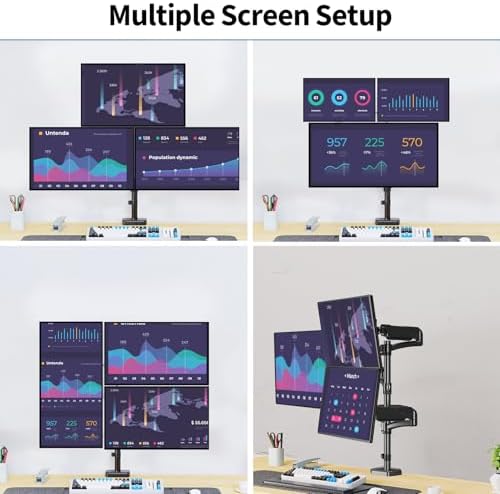 Triple Monitor Mount Fits Max 32" Computer Screen Triple Stand - Image 5