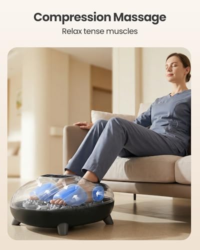 CILI Foot Massager with Heat, Shiatsu Foot Massage Machine for Plantar Fasciitis Neuropathy, 3 Sole & Instep Heating Levels, 3 Intensity Adjustable, Up to Size 14, Gifts for Him Her - Image 5