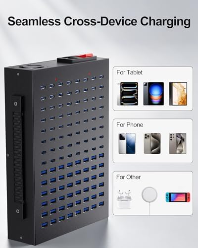 112-Port 800W USB Charging Station, USB C Charger for Multiple Devices - Image 5