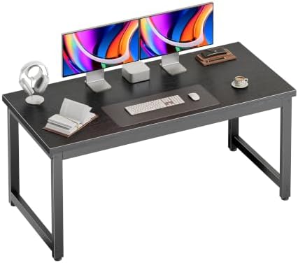 PRAISUN 47.2 x 19.7 Inch Computer Desk, 0.95'' Thicker, Heavy Duty, Black by PRAISUN