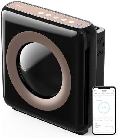 COWAY Air Purifier for Home Up to 1,575ft², App-Enabled Smart Technology, Compatible with Amazon Alexa, HEPA Filter for Smoke, Allergies, Odor, Auto Mode, Airmega AP-1512HHS Black by Coway