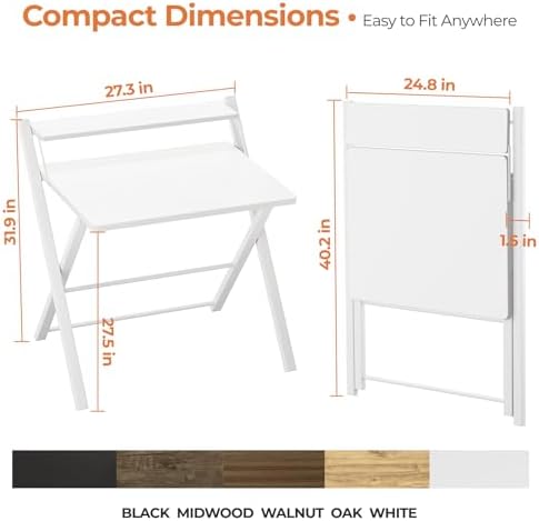 GreenForest Folding Desk No Assembly, Sturdy Computer Desk for Small Spaces - Image 3