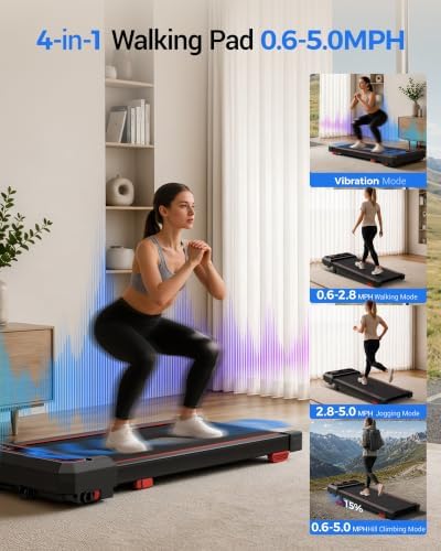 LONTEK 15% Incline Walking Vibration Pad Portable Under Desk Treadmills - Image 2