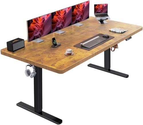 HUANUO 71 x 35 Inch Large Electric Standing Desk, Brushless Motor, Vintage by HUANUO