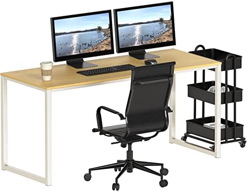 SHW Mission 55-Inch Home Office Computer Desk, Oak - Image 6