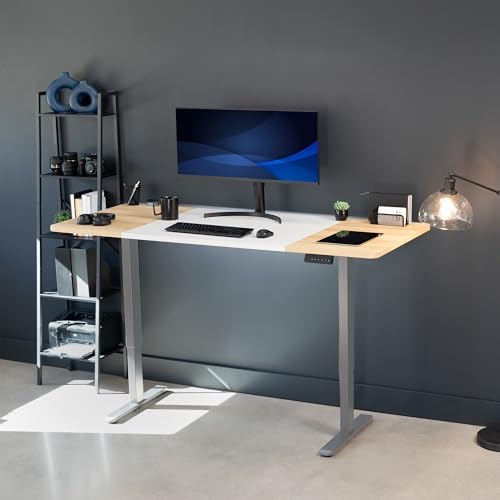 VIVO White/Light Wood 71 x 30 in Standing Desk, DESK-KIT-E2G7WC - Image 2