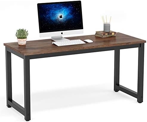 Tribesigns Computer Desk, 55 inch Large Office Desk Computer Table Study Writing Desk Workstation for Home Office, Rustic Brown by Tribesigns