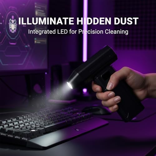 Sakerplus Compressed Air Duster Ultra-Powerful 150,000 RPM Portable Turbo Fan, Rechargeable Electric Air Blower Gun, Mini Turbo Jet Fan for Car Cleaning, Electronics, Keyboard, Home & Outdoor Use (2) - Image 4