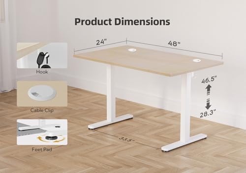YDN 48 x 24 Inch Nature Electric Standing Desk - Image 3