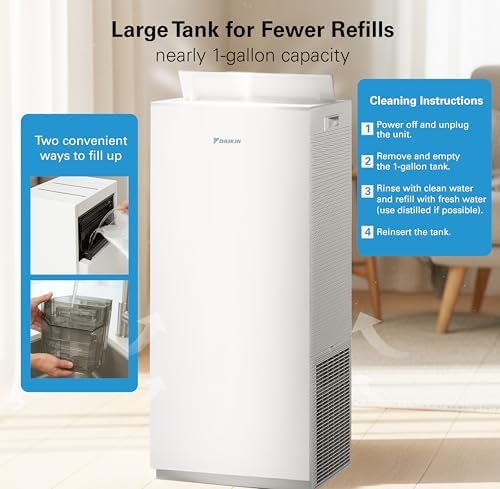 Daikin MCKB70YSAU Room Air Purifier for Home, HEPA, Activated Carbon, Pre-Filter and UVC LED Light, Zero Ozone Product, CARB Certified, 12.5 x 12.5 x 30 in - Image 4