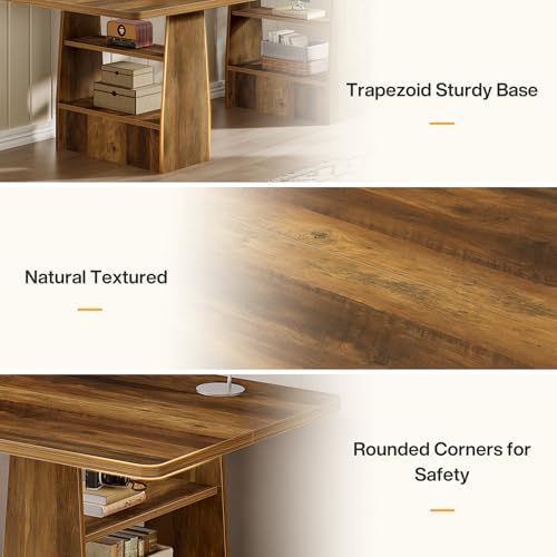 Tribesigns 63 Inch Executive Desk with 4 Storage Shelves - Image 5