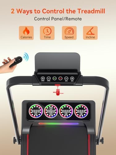 Walking Pad Treadmill with 15% 12-Level Auto Incline& Handle Bar, Ecogou 2.5HP Quiet Under Desk Treadmill,450 lbs Capacity UI Screen & Remote Control, Compact Treadmills for Home Hiking - Image 6