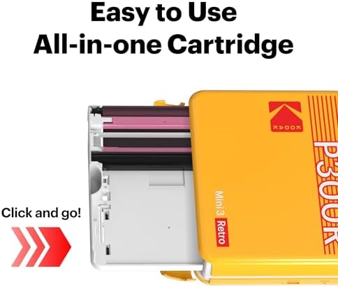 KODAK Mini 3 Retro 3x3 Portable Photo Printer, 4PASS, 98 Sheets, Yellow - Image 6