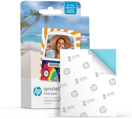 HP Sprocket 3.5 x 4.25" (8.9x10.8 cm) Premium Zink Sticky Back Photo Paper, 100 Sheets, Compatible Only with HP Sprocket 3x4 & Photobooth Photo Printers - Image 2