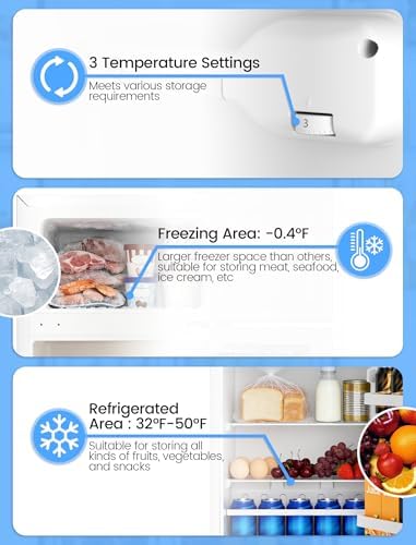 COWSAR 2.5 Cu.Ft Mini Dorm Fridge with Freezer for Bedroom, Office, White - Image 4