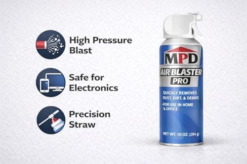 MPD Air Blaster Pro Compressed Air Duster for Electronics & Computers – High-Pressure Canned Air Cleaner for Keyboards, PCs, Cameras & Office Equipment – (6-Pack) - Image 3