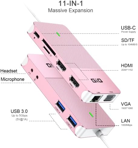 USB 3.0 Docking Station Dual Monitor,2*HDMI HUB Displaylink Dock for Laptop - Image 2