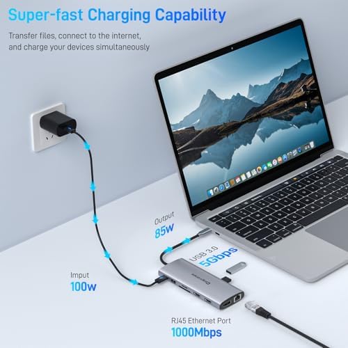 USB C Docking Station 14 in 1 with 2 HDMI 4K + DP 8K 3 Monitors Triple Display for Laptop,/MacBook Pro/Air/HP/DELL/Lenovo, USB C Hub Dongle Dock with USB 3.0, RJ45,100W PD, SD/TF, Audio/Mic - Image 6