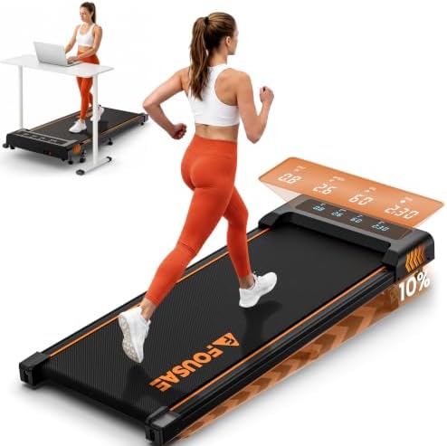 Walking Pad with Incline, FOUSAE 6.2MPH Walking Pad Under Desk Treadmill with 10% Incline, Full Screen LED Display, 2.75HP Brushless Drive, 12 HIIT Programs, Remote Control, 350 LBS Capacity by Unknown