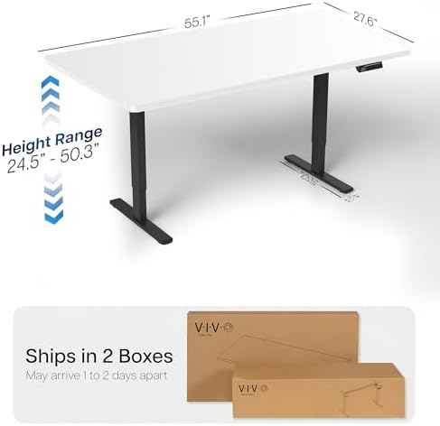 VIVO White 55 x 28 in Standing Desk, DESK-KIT-2B55W - Image 3