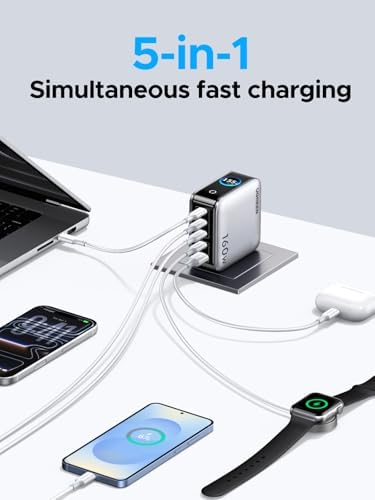 UGREEN Nexode Pro Charger, 160W GaN 5-Port Fast USB C Wall Charger Block, Type-C Charging with Smart Display & Touch Control Compatible for MacBook Pro/Air, iPhone 17/16 Series, iPad, Galaxy - Image 5