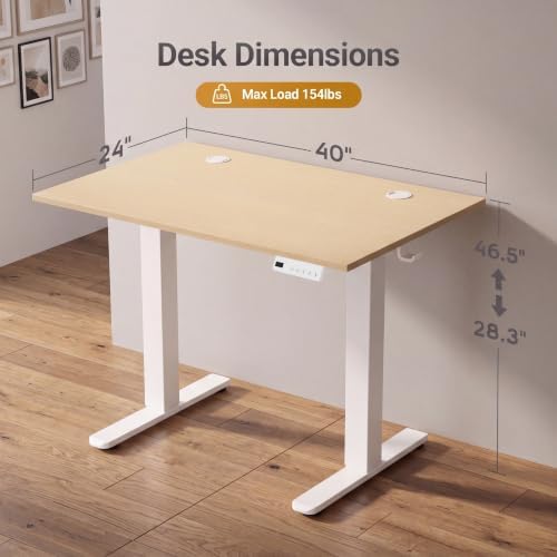 Claiks Electric Standing Desk, 40x24 Inch, Nature - Image 3