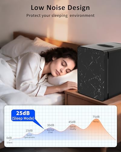 OTIC 4L Mini Fridge, Portable Refrigerator for Bedroom, Car, Marble Black - Image 6