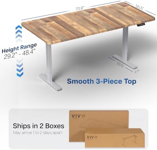 VIVO Reclaimed Wood 71 x 36 in Standing Desk, DESK-KIT-1G7P-36 - Image 3