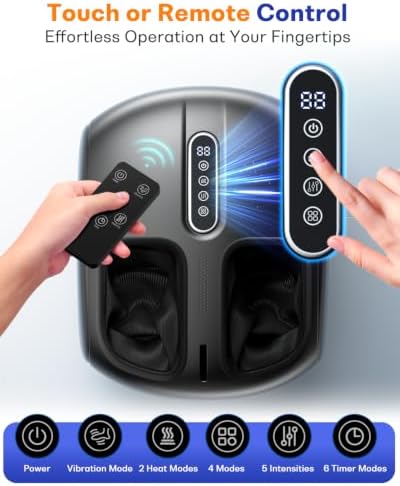 PACOVY Shiatsu Feet Massager, Foot Massager with Heat, Deep Kneading, Vibration and Air Compression for Plantar Fasciitis, 2 Heat Levels, Birthday Gifts for Women Mom Dad - Image 6