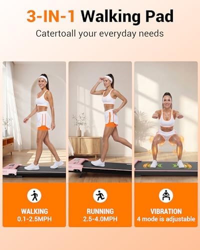 Walking Pad with Vibration Plates, 3 in 1 Walking Vibration Pad, Walking Pad with Incline, Under Desk Walking Pad with Remote Control and LED Display for Home Small Space - Image 3