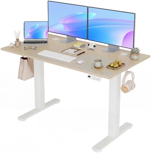 YDN Electric Standing Desk, 48x24 Inch, Nature by YDN