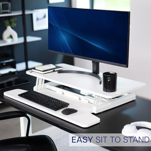 VIVO White 36 inch Electric Desk Converter, DESK-VE36W - Image 5