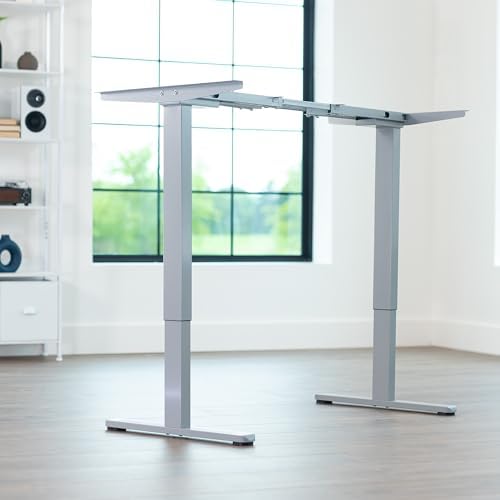 VIVO Gray Dual Motor Electric Standing Desk Frame, DESK-E-200G - Image 2