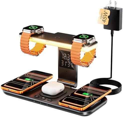 7 in 1 Charging Station, Dual Phone Charging Station for 2 Apple Watch by Aresh