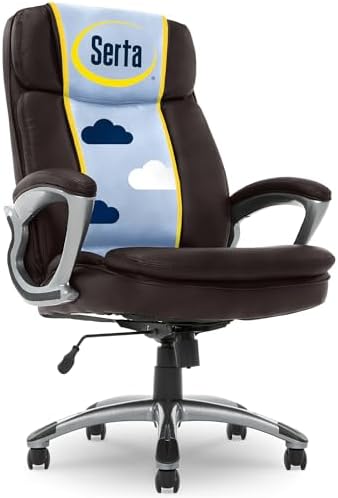 Serta Ergonomic Big and Tall Executive Office Chair Lumbar Support, Leather by Serta