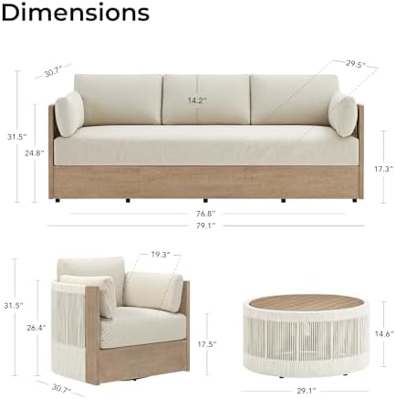 CHITA Outdoor Furniture Set 4 Piece, 5-Seats Patio Conversation Set - Image 2