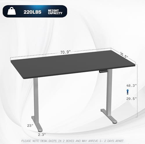 VIVO Black 71 x 36 in Standing Desk, DESK-KIT-E2G7B-36 - Image 3