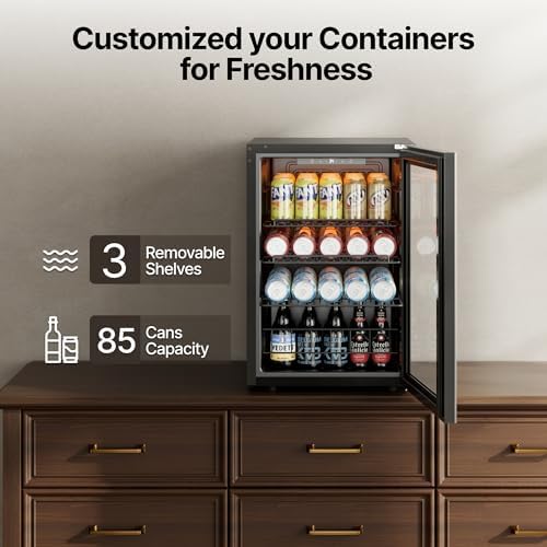 Ca'Lefort 85 Cans Mini Fridge, Beverage Refrigerator Cooler for Drink, Beer - Image 5
