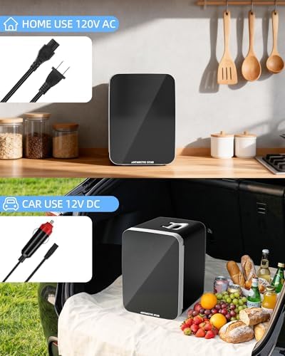 Antarctic Star 10L Portable Compact Refrigerator, 2.6 Gal Mini Personal Fridge Small Cooler with AC/DC Adapters for Beverages, Food, Skincare, Bedroom, Office, Dorm Room, or Cabin, Black - Image 5