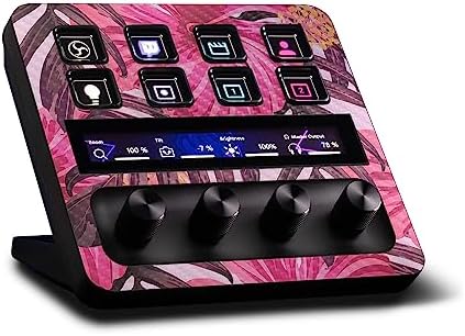 MightySkins Carbon Fiber Skin Compatible with Elgato Stream Deck + - Tropical Pink | Protective, Durable Textured Carbon Fiber Finish | Easy to Apply, Remove, and Change Styles | Made in The USA by MIGHTY+SKINS
