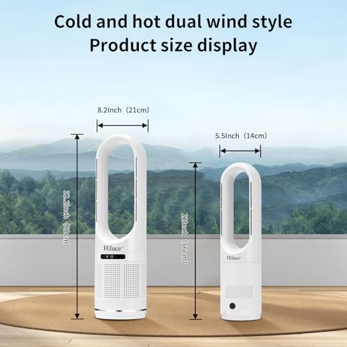 Hiluce 3-in-1 Bladeless Fan with Air Purifier,Powerful Fan and Heater Combo HEPA Filter 99.97%,Quiet Tower Fans with Remote,Tip-Over Switch,80°Oscillating, 8 Speeds, 9H Timer for Bedroom, Office - Image 5