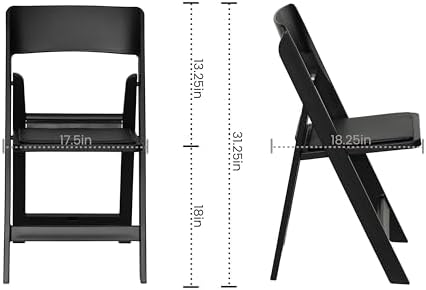 Flash Furniture Hercules Vinyl Indoor/Outdoor Folding Chair, Black, 4-Pack - Image 3