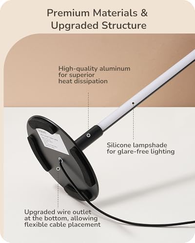 EDISHINE LED Table Lamps for Living Room, Modern Dimmable Desk Lamp, Black - Image 2