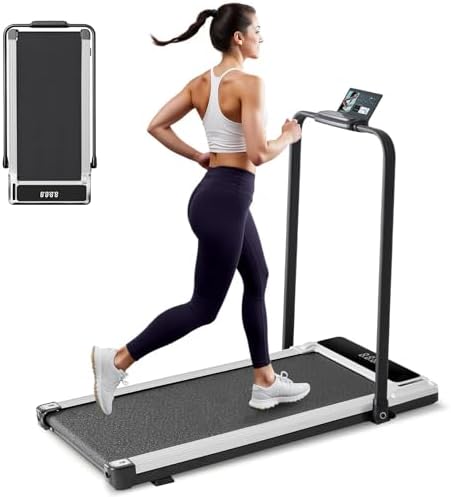 Walking Pad Under Desk Treadmill, Portable Compact Electric Walking Treadmill, Quiet Fitness Machine with Remote Control & LED Display for Home Office by Aidoly